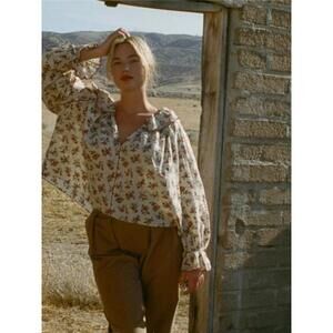 Doen Adette Floral Top Size S NWOT
